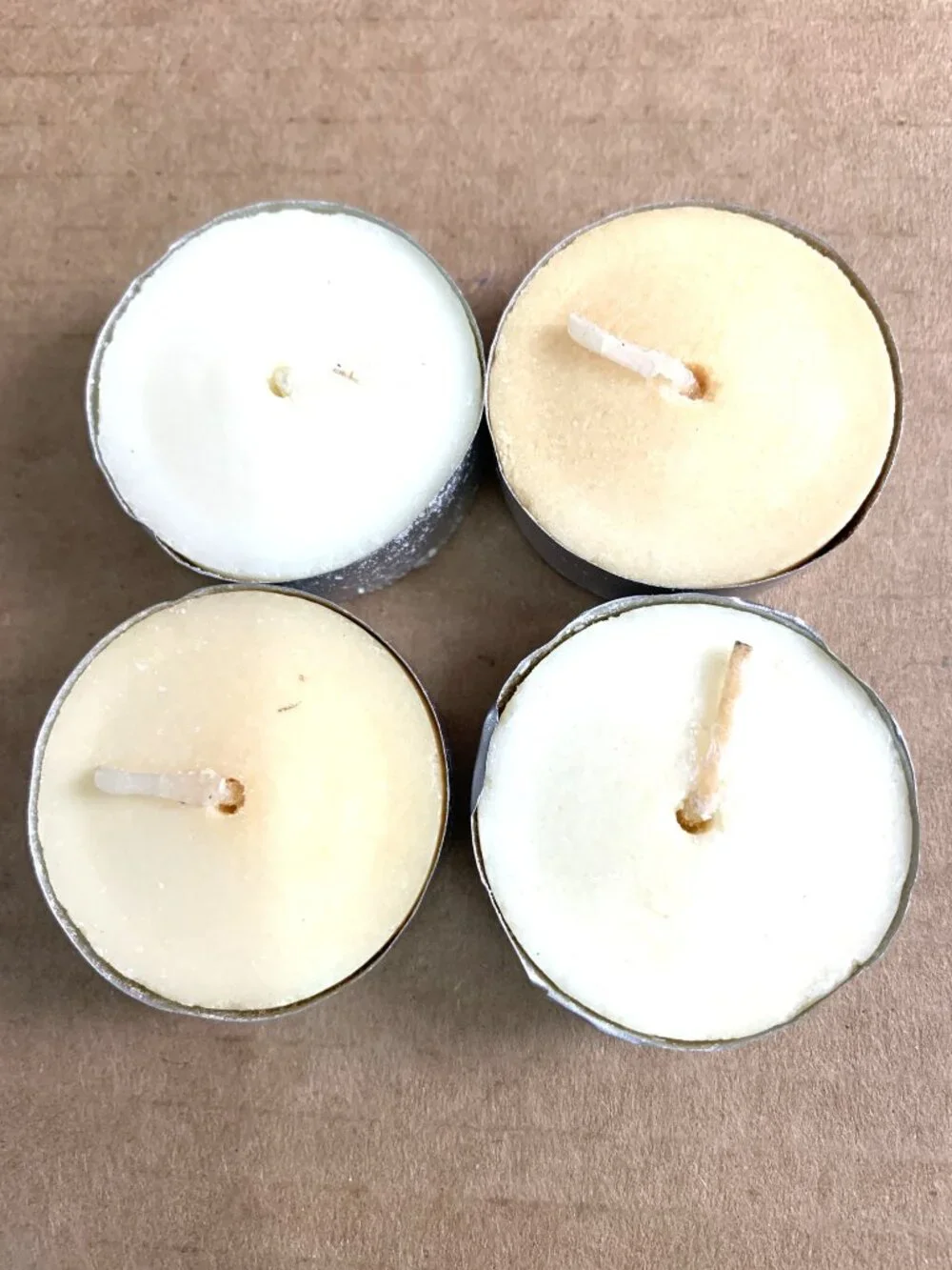 Lot of 58 Vintage Unused Tea Light Candles - Mixed Cream/White Tones